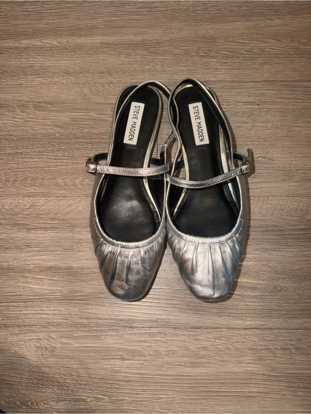 Steve Madden Metallic Silver Mary Janes